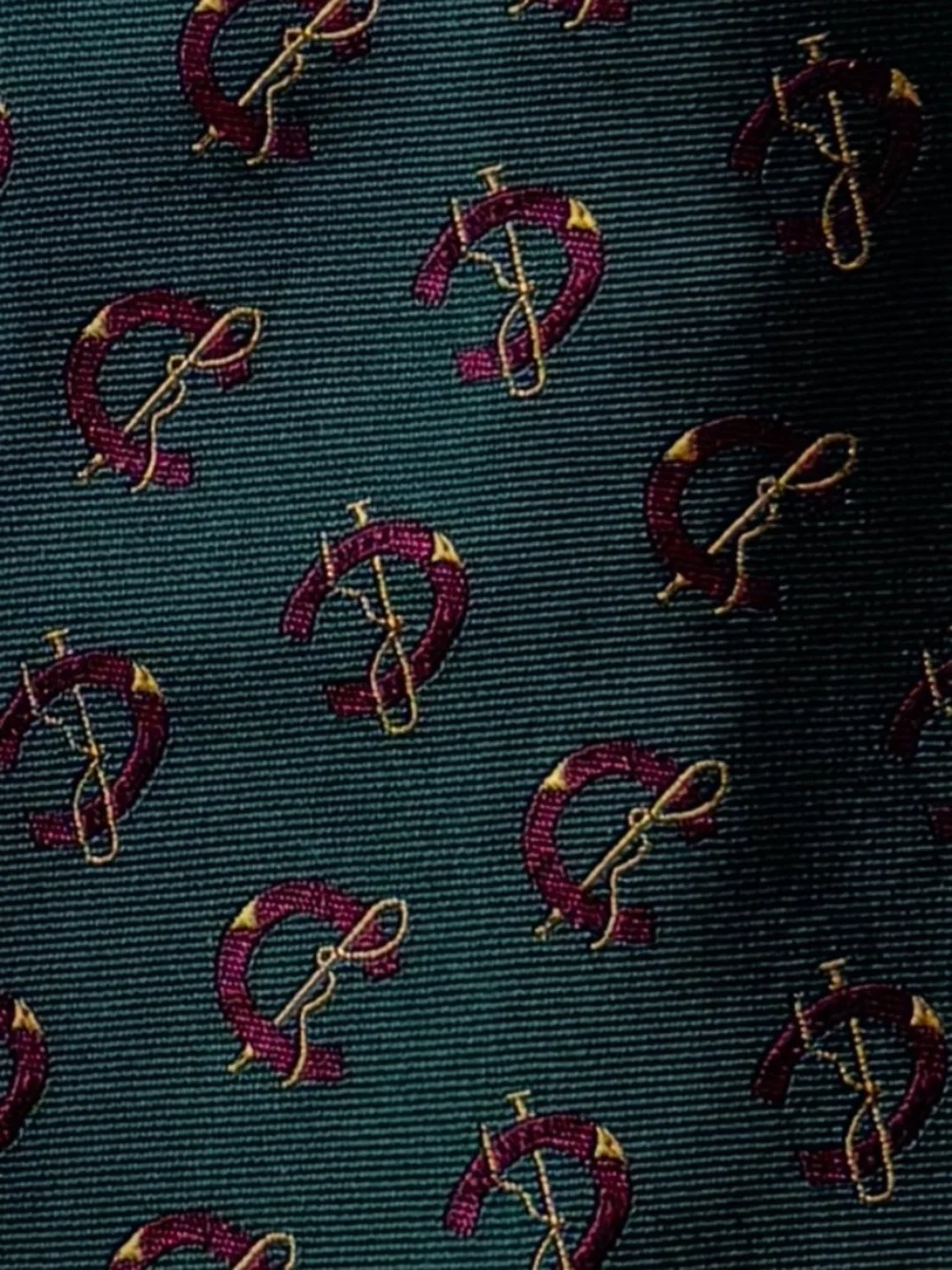 Preppy Equestrian tie with Horseshoe & Crop